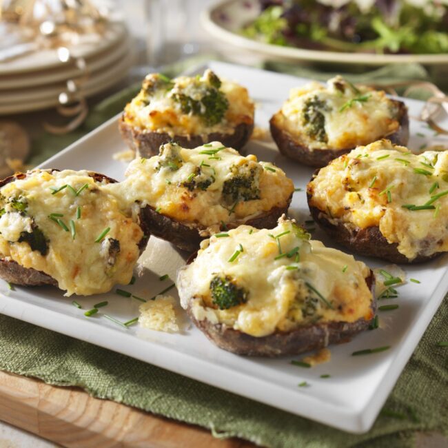 Broccoli & Cheddar Baked Potatoes